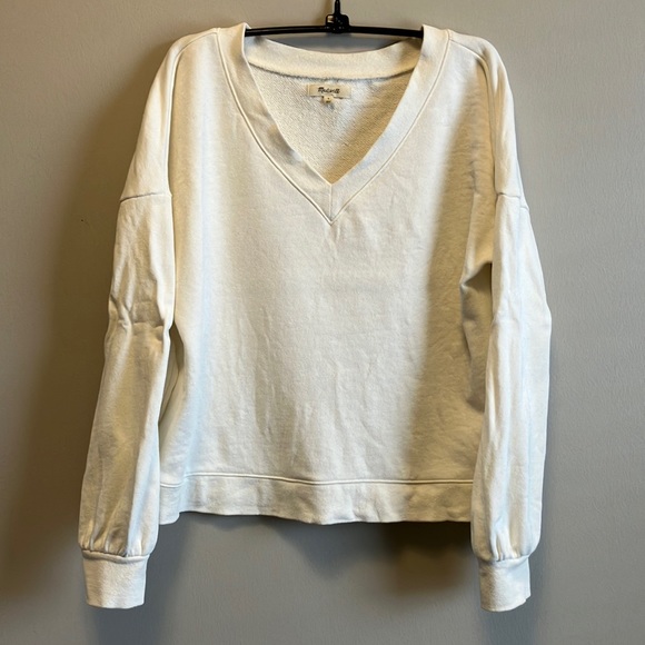 Madewell Hemp-Cotton V-Neck Sweatshirt - Picture 1 of 3